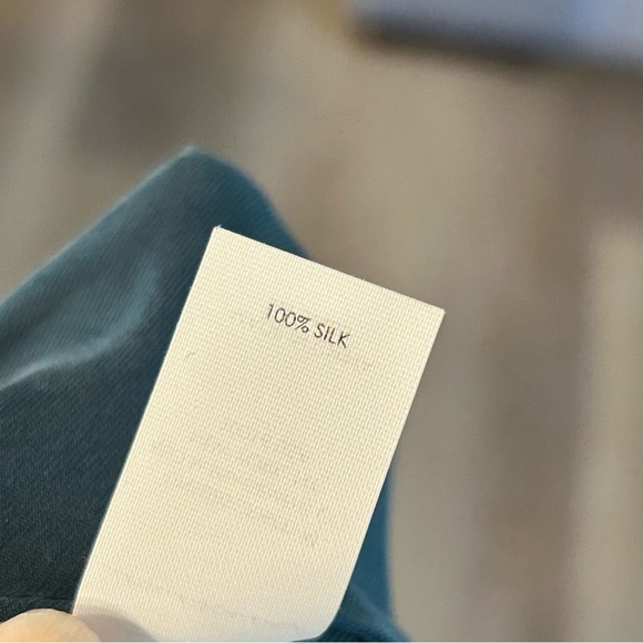 Unsubscribed 100% Silk Wide‑Leg Pants High Rise, Drawstring, Pockets, Sz S NWOT - Picture 5 of 5